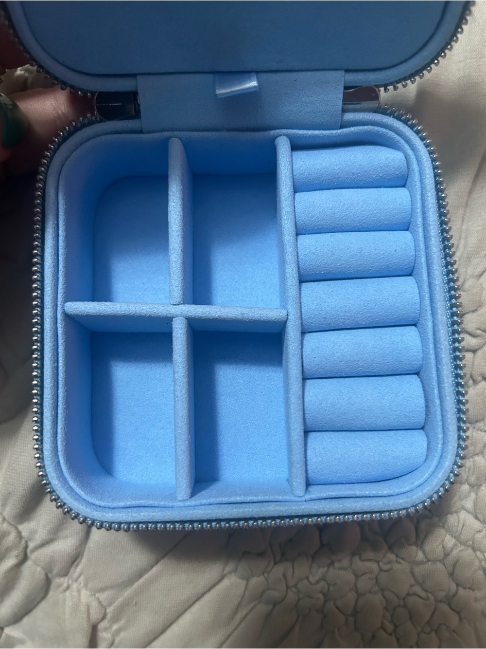 NEW Swarovski Blue Jewelry Travel Case with Embossed Logo - Picture 5 of 6